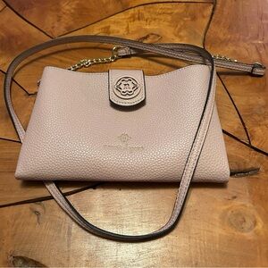 Nanette Lepore Triple Convertible Wallet Pocketbook Shoulder Bag with Cahin Pink